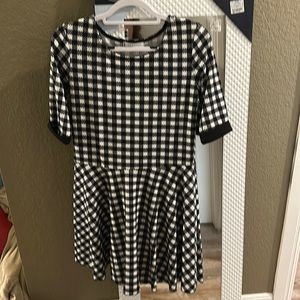 Checkered black and white dress